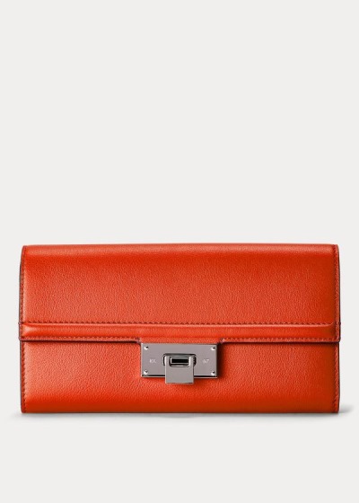 Dámské Peněženka Ralph Lauren Calfskin Hinge-Lock - 35417-LBFP